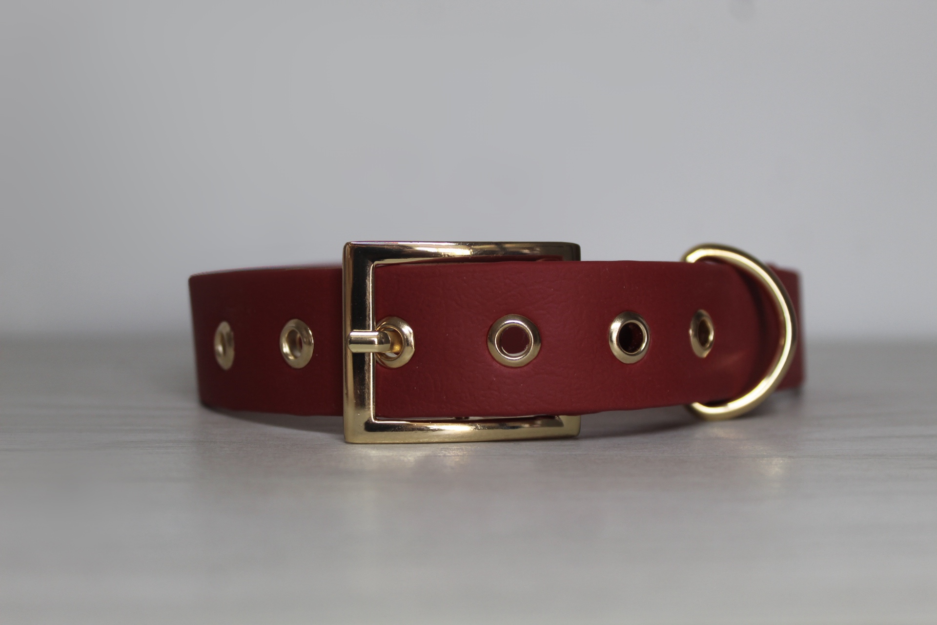 Collier Flexipaw Rouge Cerise de 2,5cm de larguer bouclerie dorée 